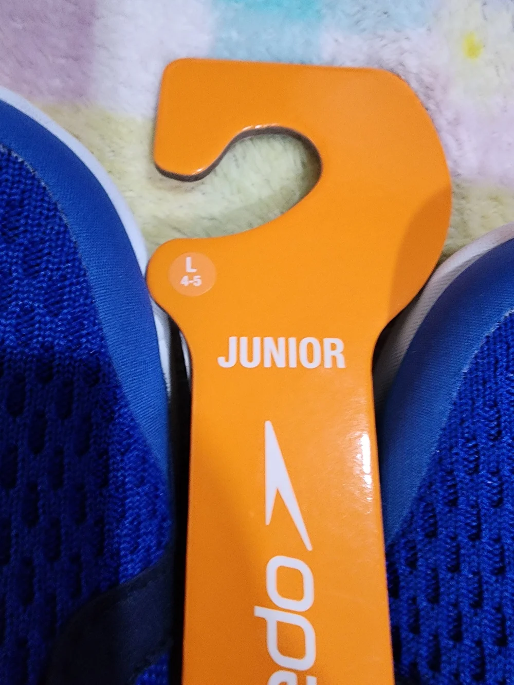 Speedo Junior Cobalt Blue and Neon Green Slip-On Water Shoes L ( 4-5)